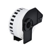 Makki Brother DK-22214 - White Continuous Length Paper Tape 12mm x 30.48m, Black on White - MK-DK-22214