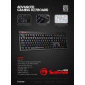 Marvo геймърска механична клавиатура Gaming Mechanical keyboard  111 keys - KG950 - Full RGB / Outemu Red switches