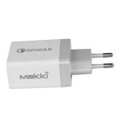 Makki бързо зарядно Fast Charger - QC3.0+2xUSB 30W White - MAKKI-QC30W3