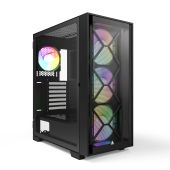 Montech AIR 1000 PREMIUM, Mid-tower Case, TG, 2 Front Panels, 4x120mm ARGB Fans, Black