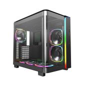 Montech KING 95 Pro, Dual Chamber Mid-tower Case, 6 ARGB Fans, 2 Front Panels, Black