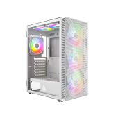 Montech кутия X3 MESH, Mid-tower Case, TG, 6 fixed RGB Fans, White