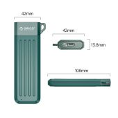 Orico Storage - Case - M.2 NVMe M-key 10 Gbps Dark Green - MM2C3-G2-GR