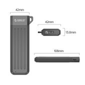 Orico Storage - Case - M.2 SATA B-key 6 Gbps Space Gray - MM2C3-GY