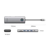 Orico Type-C Docking Station Power Distribution 100W - HDMI, Type-C x 1, USB3.0 x 3, LAN 1000Mbps Gigabit, SD/TF, VGA, Audio - PW11-10P-GY