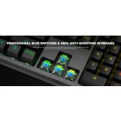 Marvo геймърска механична клавиатура Gaming Mechanical keyboard 108 keys - KG954 - Blue switches